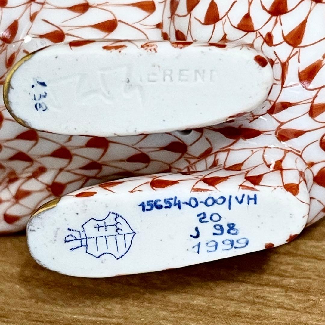 美品 HEREND ヘレンド フィギュリン 干支 1999年 ウサギ赤