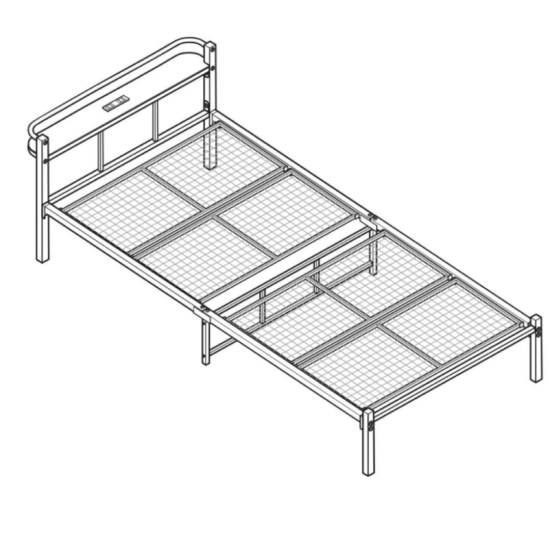 シングルパイプベッド(バジーナC-STN BK)