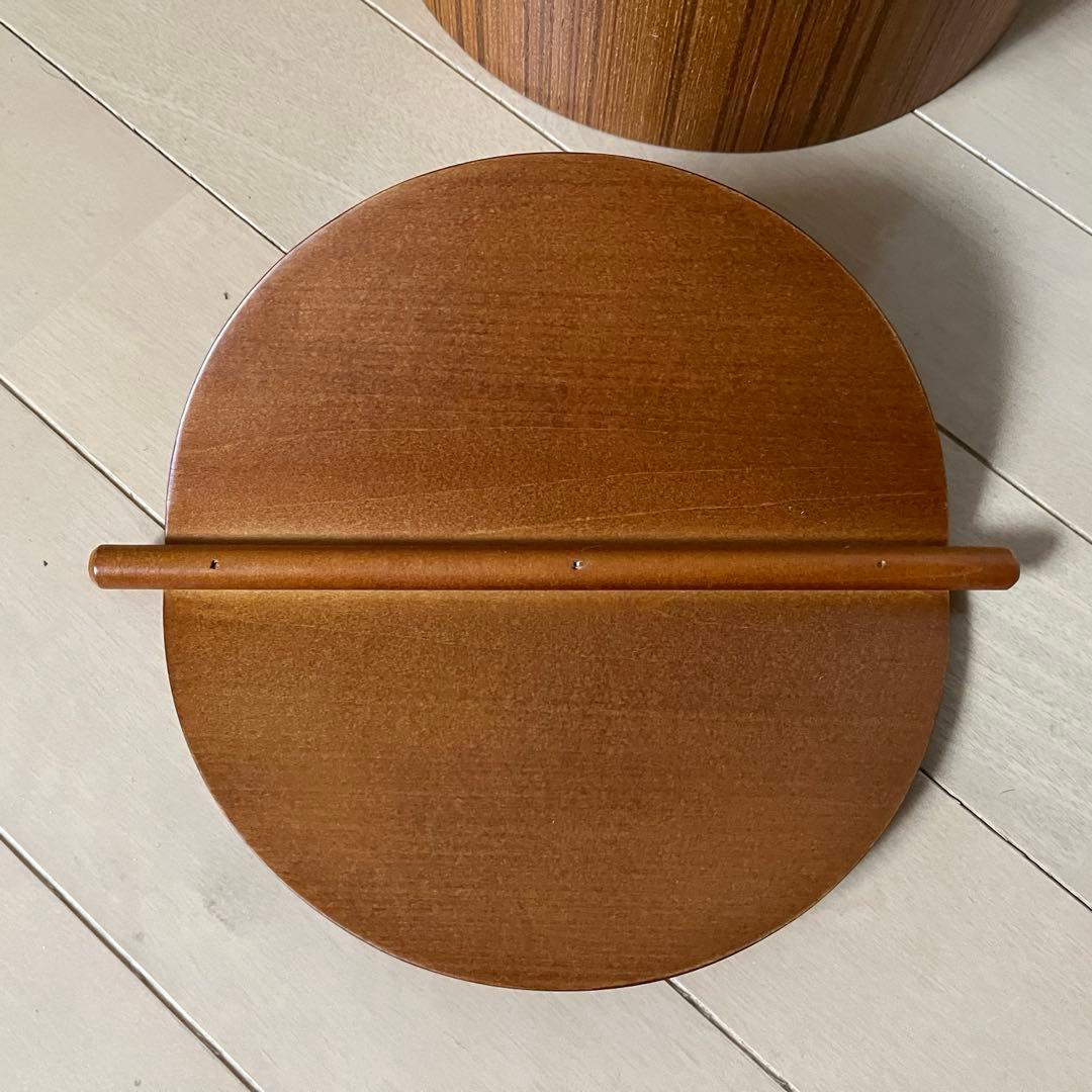 極美品　カリモク60 サイトーウッド　ゴミ箱　天然木