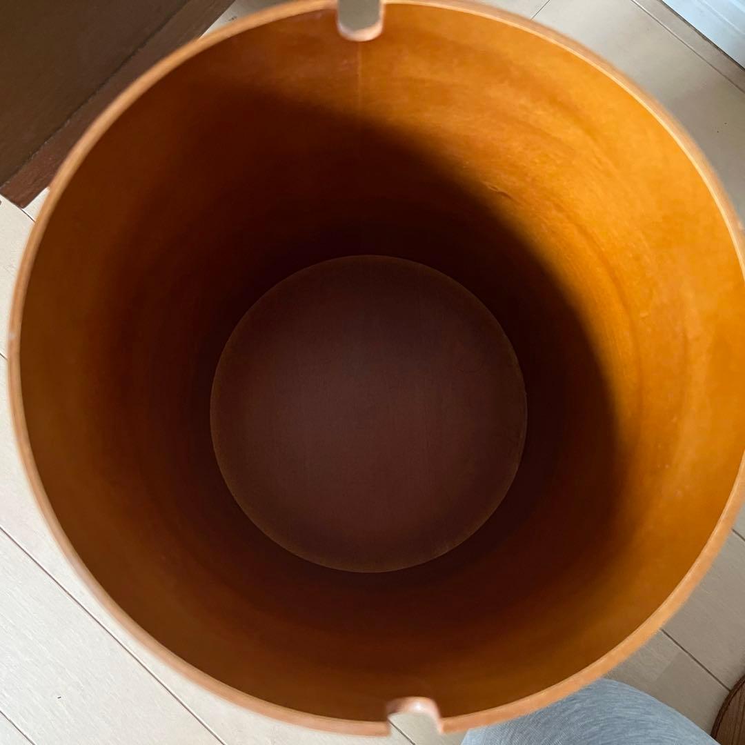 極美品　カリモク60 サイトーウッド　ゴミ箱　天然木