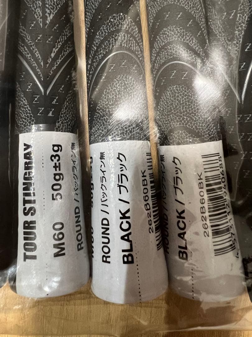 TOUR STINGRAY M60 ブラックラウンドグリップ 10本セット