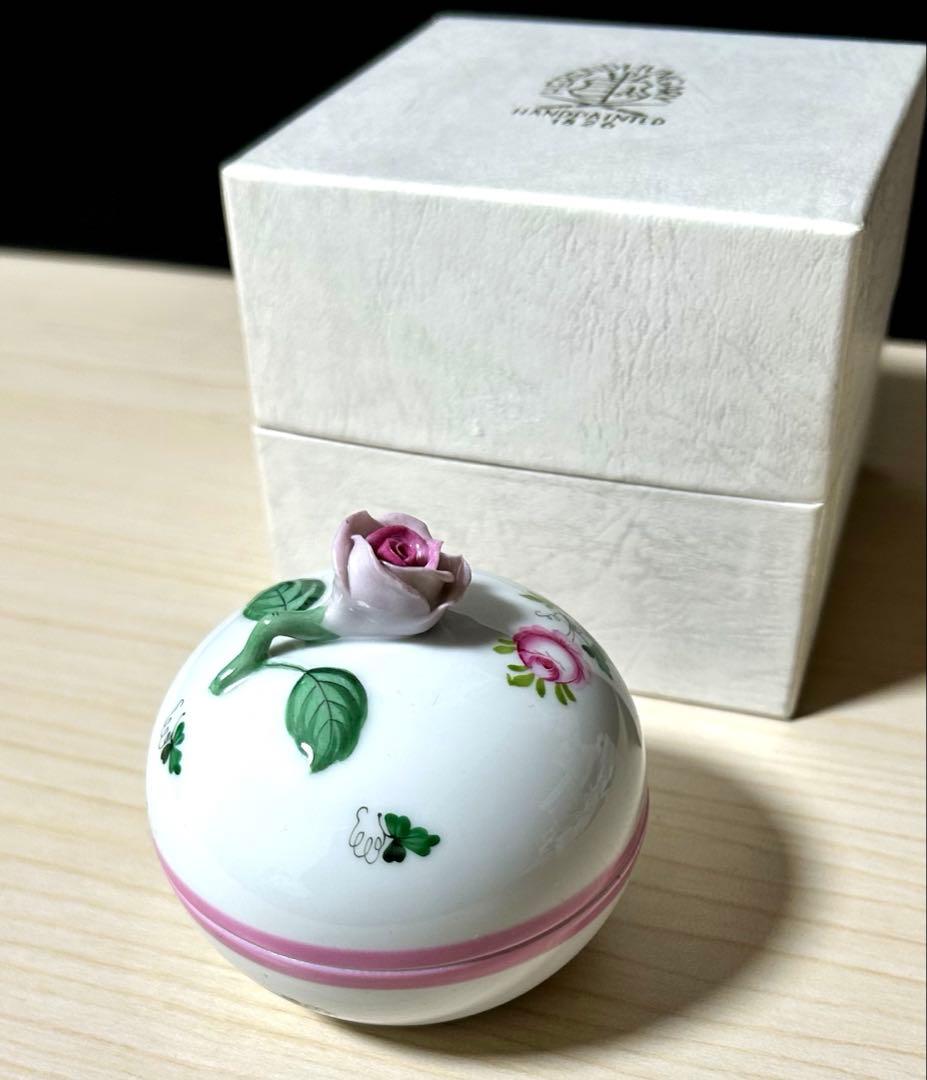 Herend ヘレンド　ウィーンの薔薇 ピンク　ボンボニエール　※未使用保管品