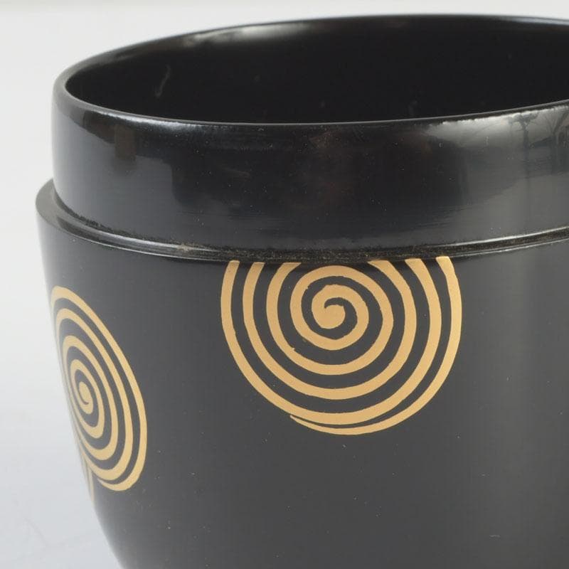 茶道具　坂下仙秀作　淡々斎好写　渦蒔絵　中棗　共箱　V　9834