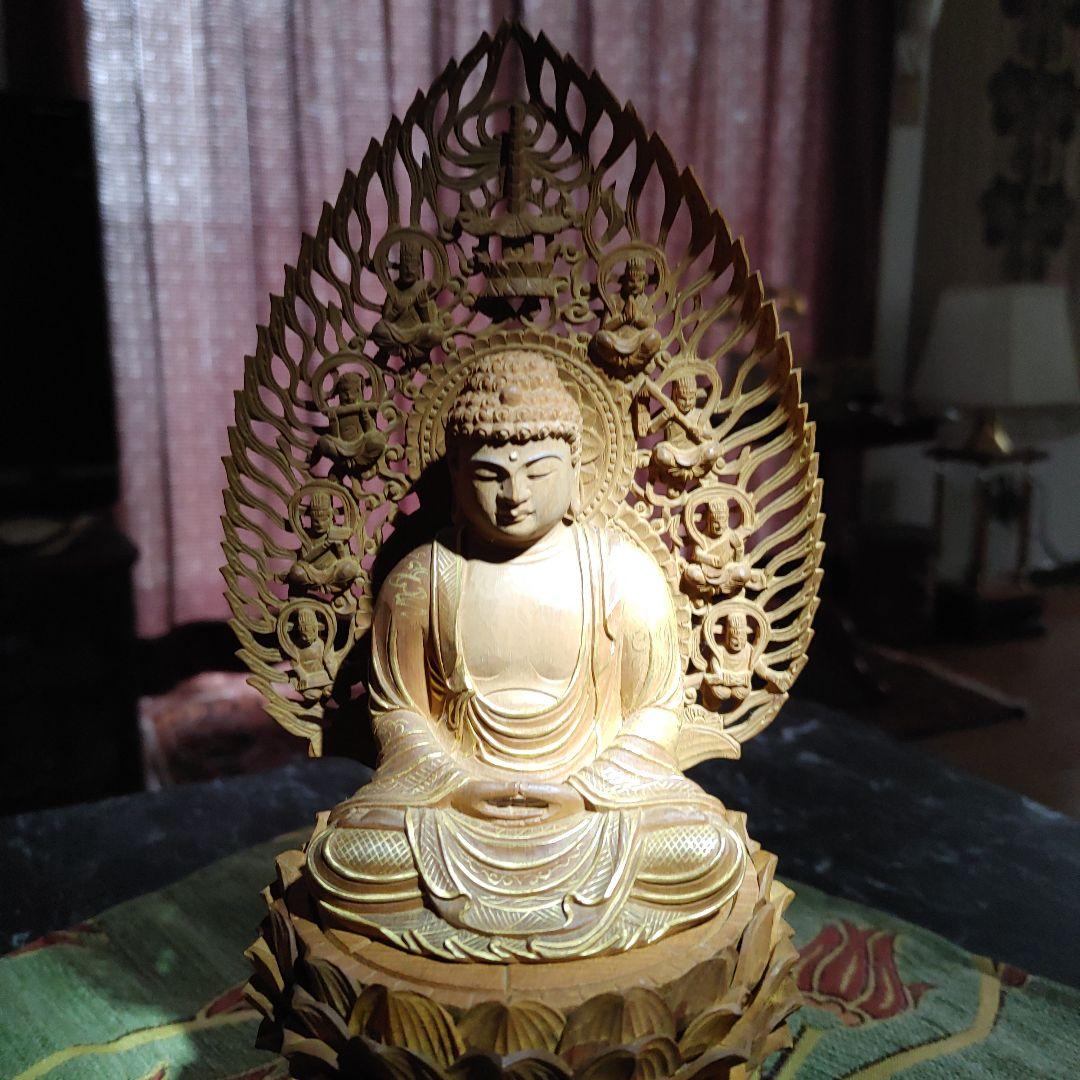 仏像　釈迦如来坐像　金彩