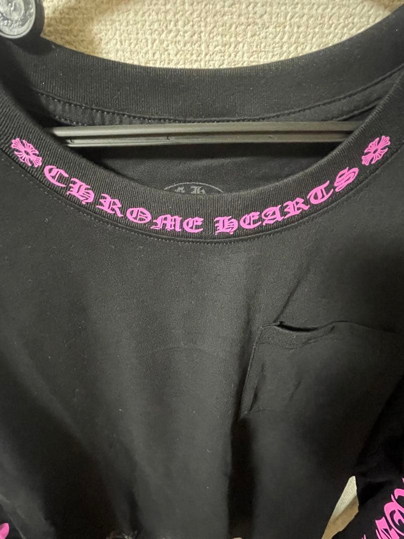 CHROME HEARTS ロングスリーブカットソー ブラック　ピンク
