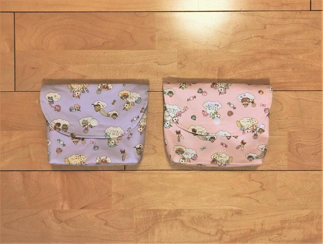 【オーダー品】横入れお弁当袋　封筒型お弁当袋　ユニコーン　2