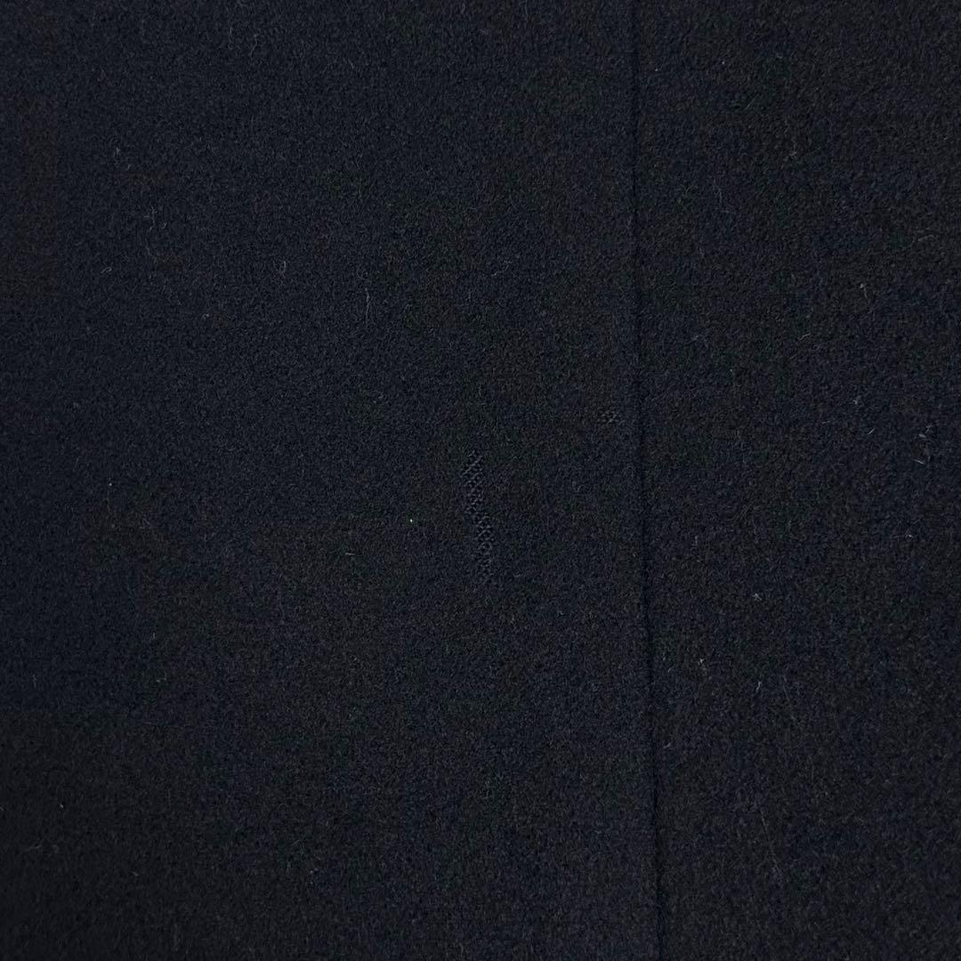 バーバリー カシミヤ混 ロング チェスターコート ノバチェック 黒 M