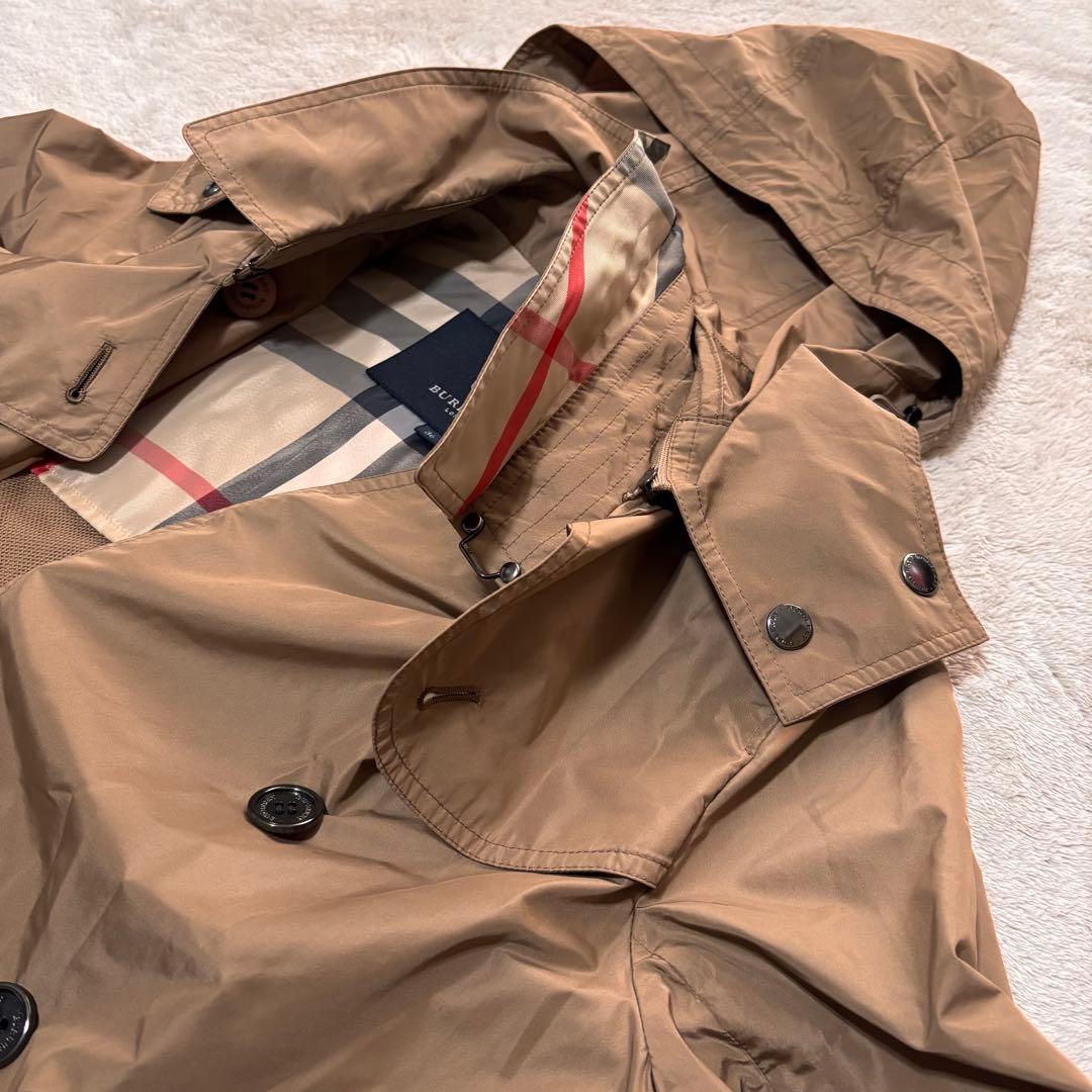 美品✨バーバリーロンドン　スプリングコート　トレンチ　ノバチェック　フード収納袋