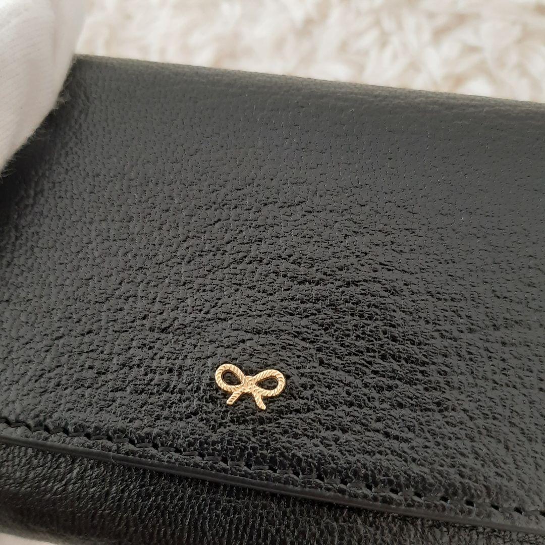 未使用品　ANYA HINDMARCH　アニヤハインドマーチ　三つ折り財布　黒