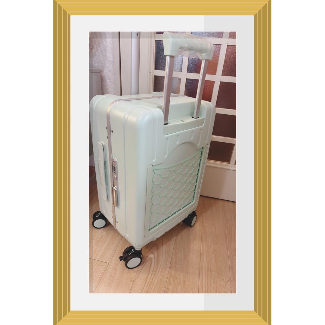 機内持ち込みタイプ キッズキャリー 乗れるキャリーキャリーバッグ　グリーン