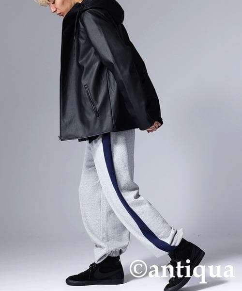 新品☆彡【antiqua】超軽量◎『ヴィ―ガンレザーフード付きジャケット』