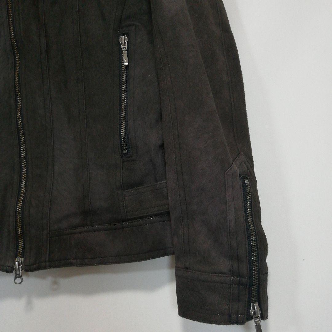 TORNADOMART スエード調 ライダースジャケット 短丈 ファー ブルゾン