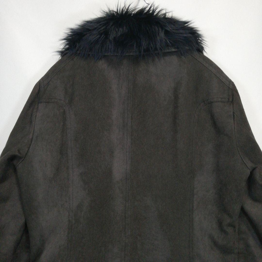 TORNADOMART スエード調 ライダースジャケット 短丈 ファー ブルゾン