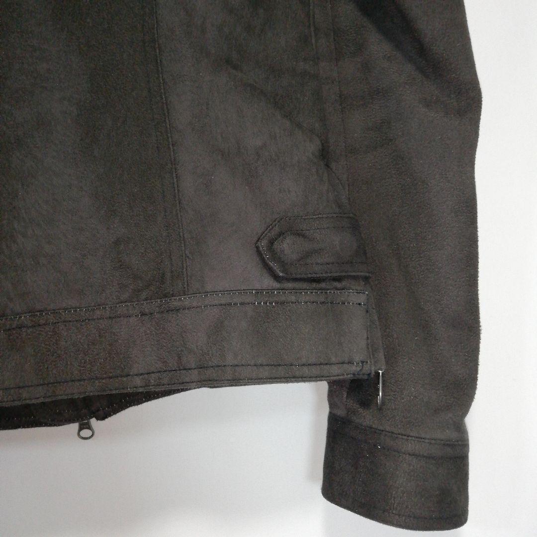 TORNADOMART スエード調 ライダースジャケット 短丈 ファー ブルゾン