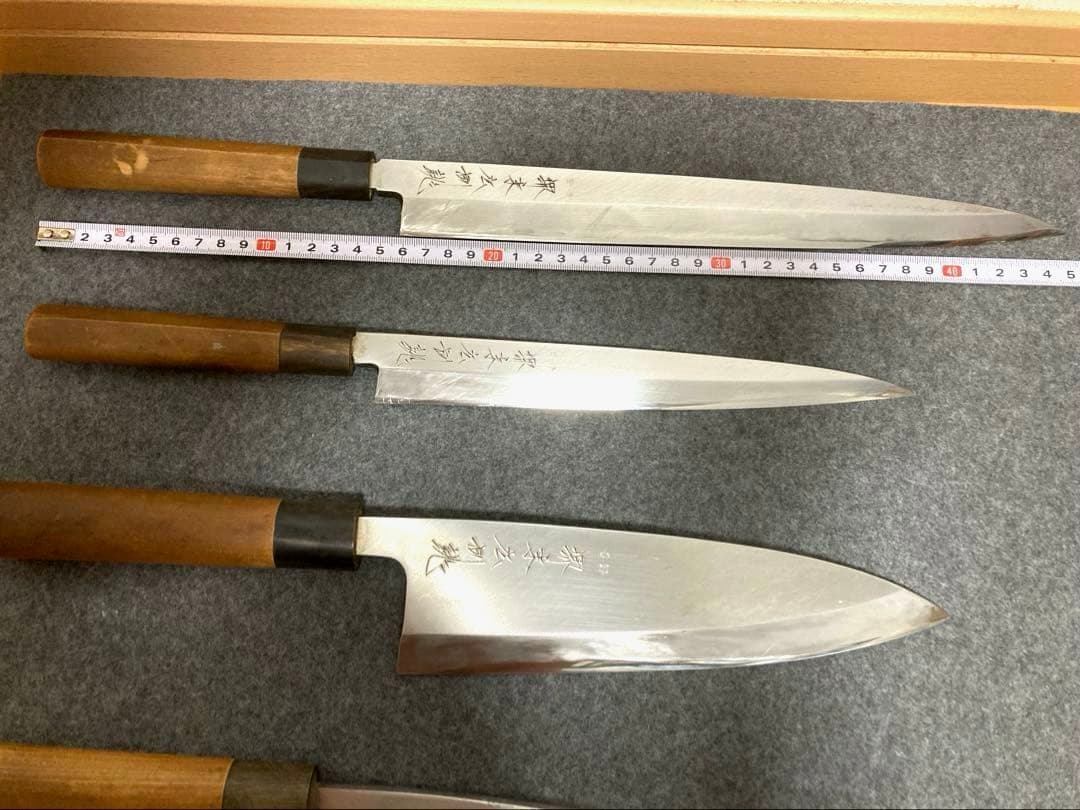 高級包丁4本セット (堺末広) 高品質　銀三