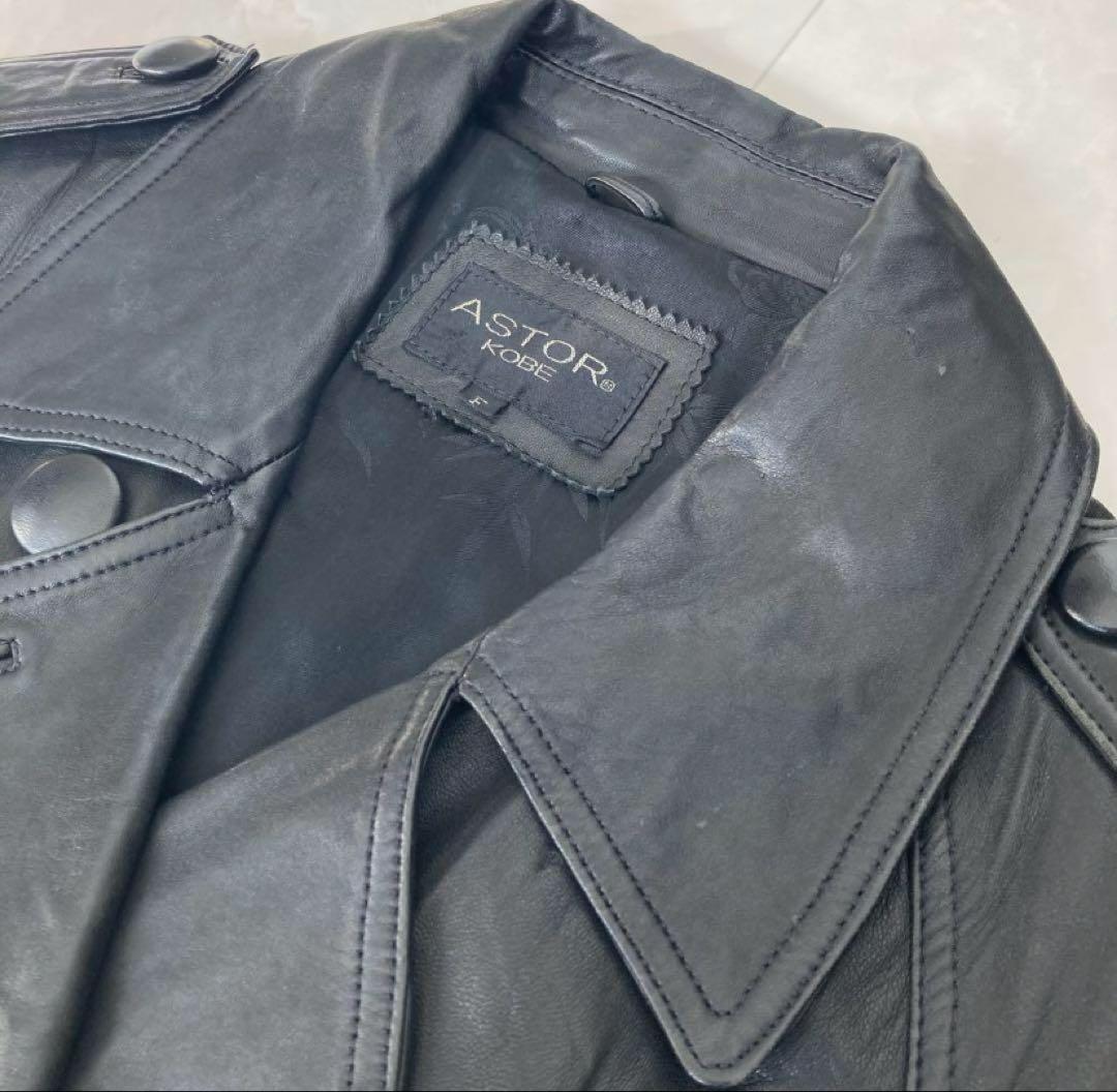 00s archive vintage ラムレザーダブルブレストコート y2k