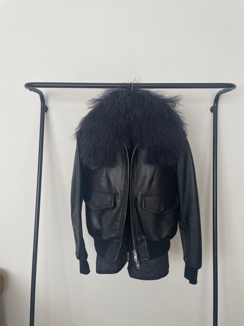 希少！sacai ファー付きレザーライダース