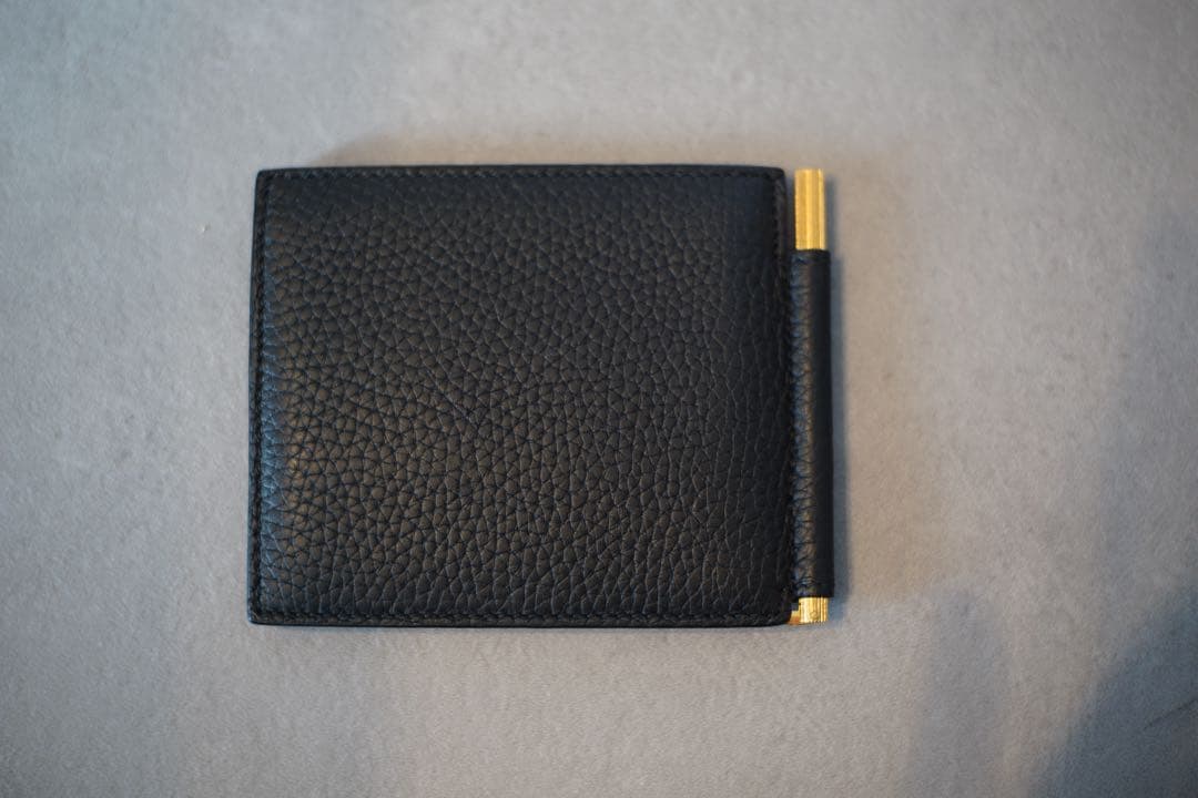 TOM FORD マネークリップ付き二つ折り財布 ブラック