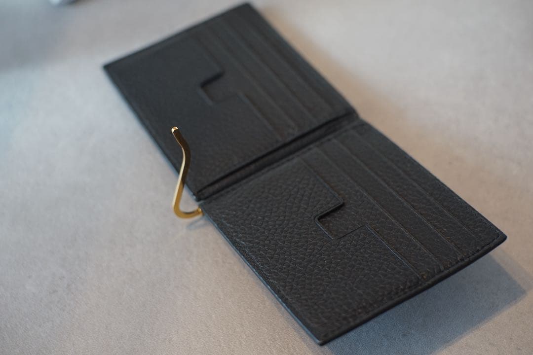 TOM FORD マネークリップ付き二つ折り財布 ブラック