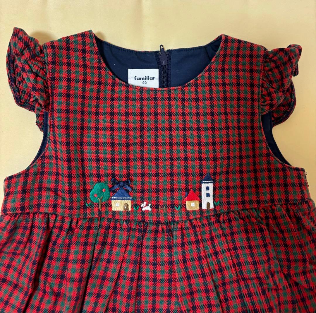 ファミリア　ワンピース　ジャンパースカート　90