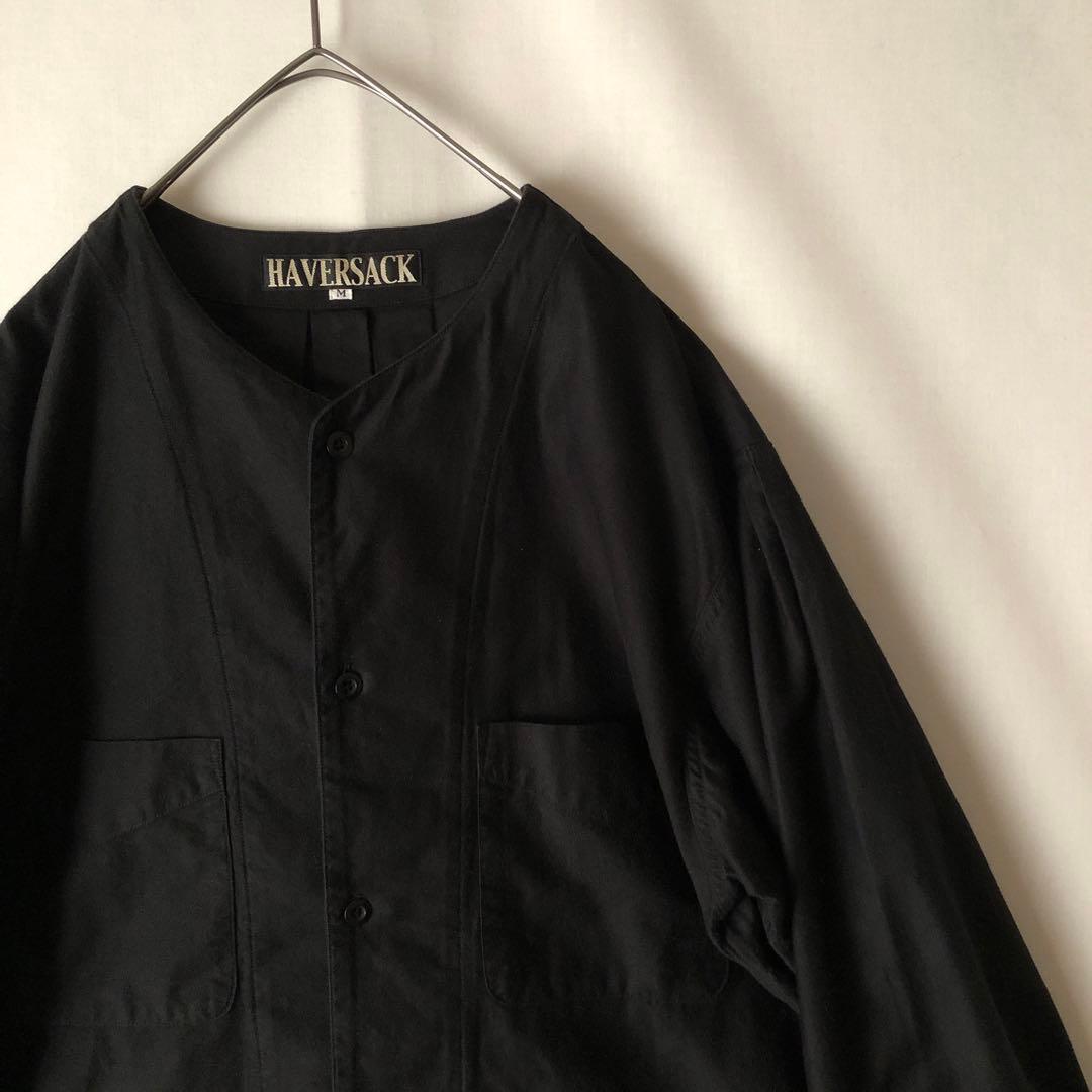美品【春物】HAVERSACK ハバーサック ノーカラーシャツ M