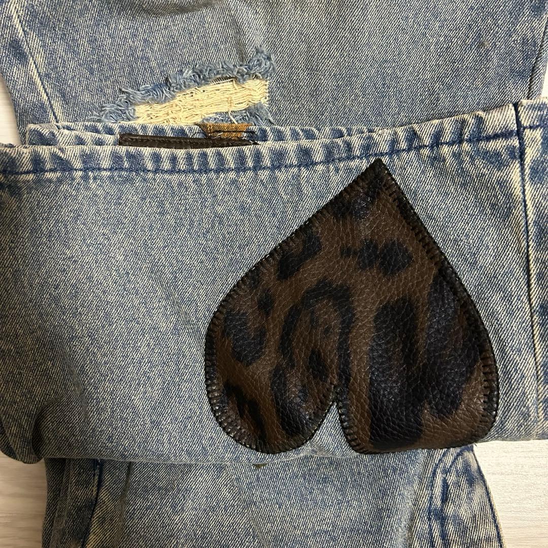ダーリッチランダムハートパッチワークデニムパンツ