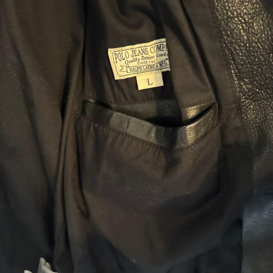 ナ*カ様 POLO レザージャケット 黒 フロントジッパー