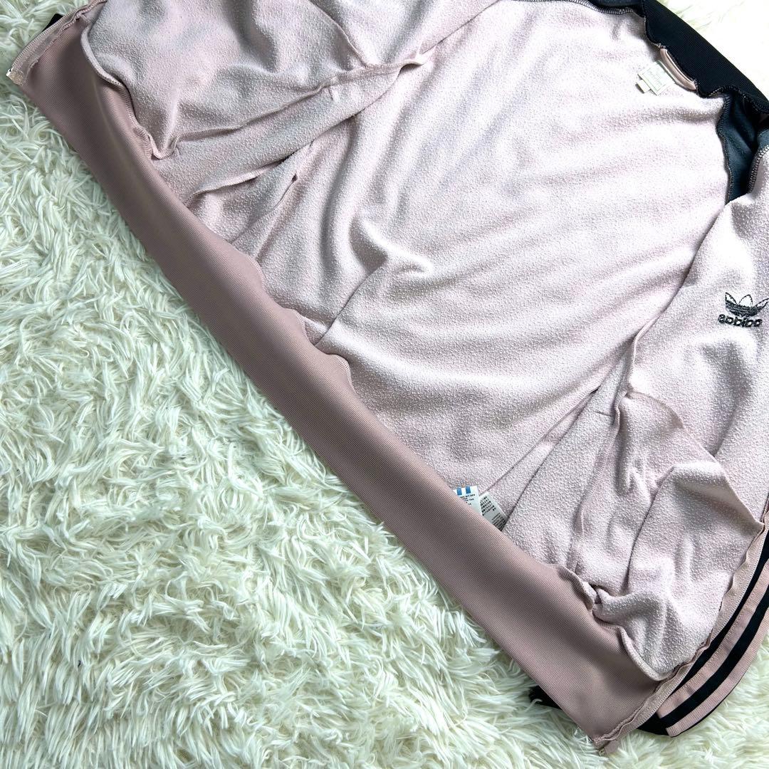 希少Lピンク黒 ビームス別注adidas トラックジャケット 刺繍ビンテージ