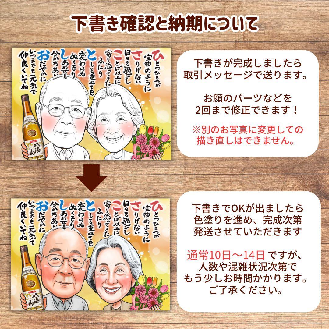 2名さま　A4サイズ【似顔絵オーダー】1/21までお急ぎ便