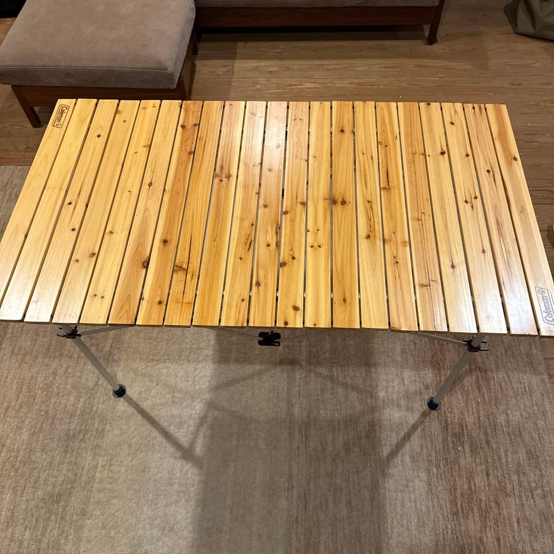 Coleman ナチュラルウッドロールテーブル120 アウトドア キャンプ