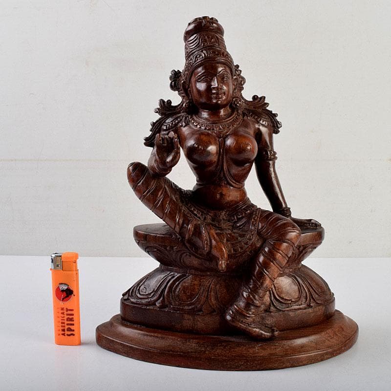 仏教美術　木彫　パールバティ像　置物　N　8904