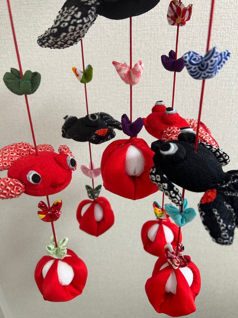 金魚の吊り飾り　吊るし飾り　吊るし雛　さげもん　ハンドメイド