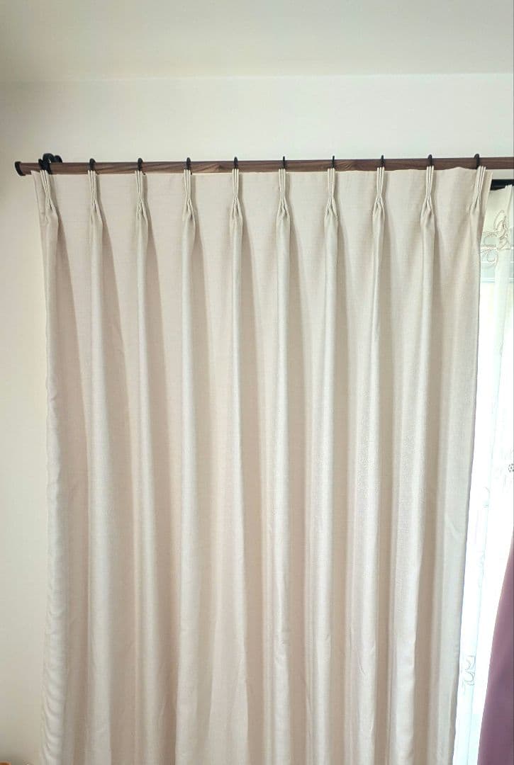 【美品】遮光カーテン　レース付　230×100　オーダーカーテン　4枚セット