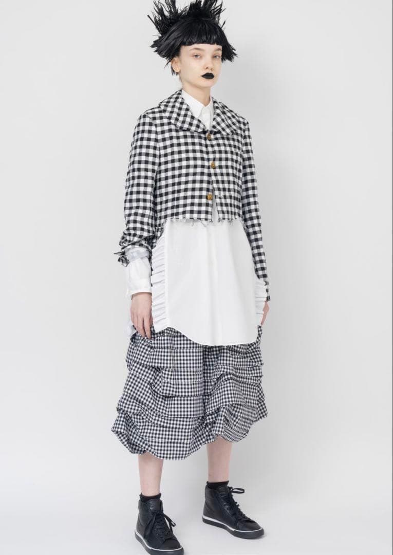 ブラックコムデギャルソン　ギンガムチェック　スカート　24SS
