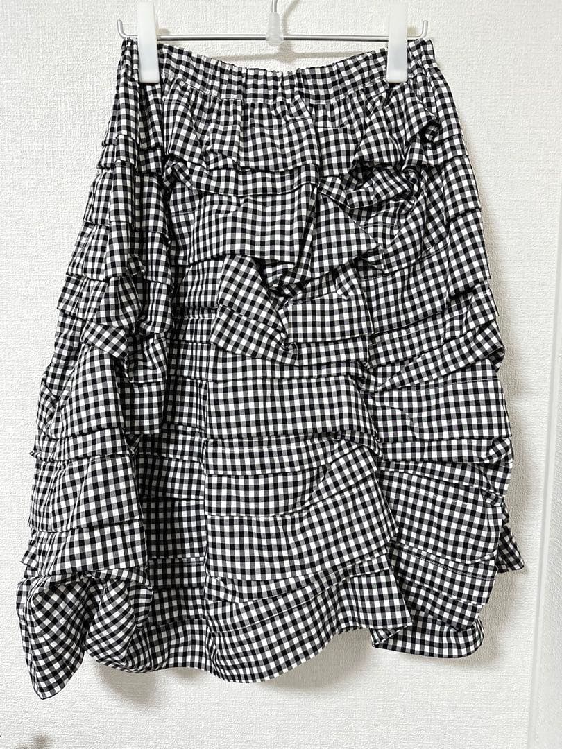 ブラックコムデギャルソン　ギンガムチェック　スカート　24SS