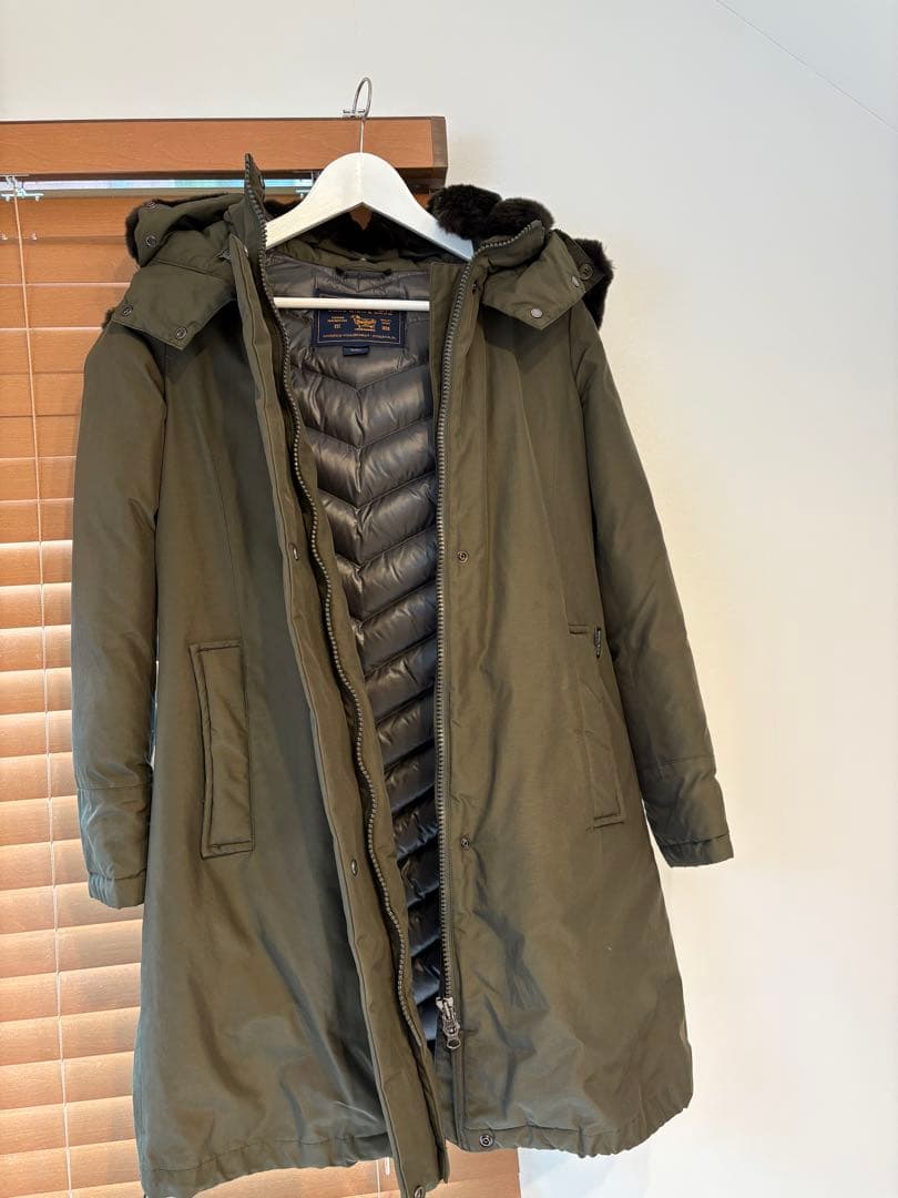 Wool Richダウン　コクーンパーカー　オリーブグリーン　ファー付き