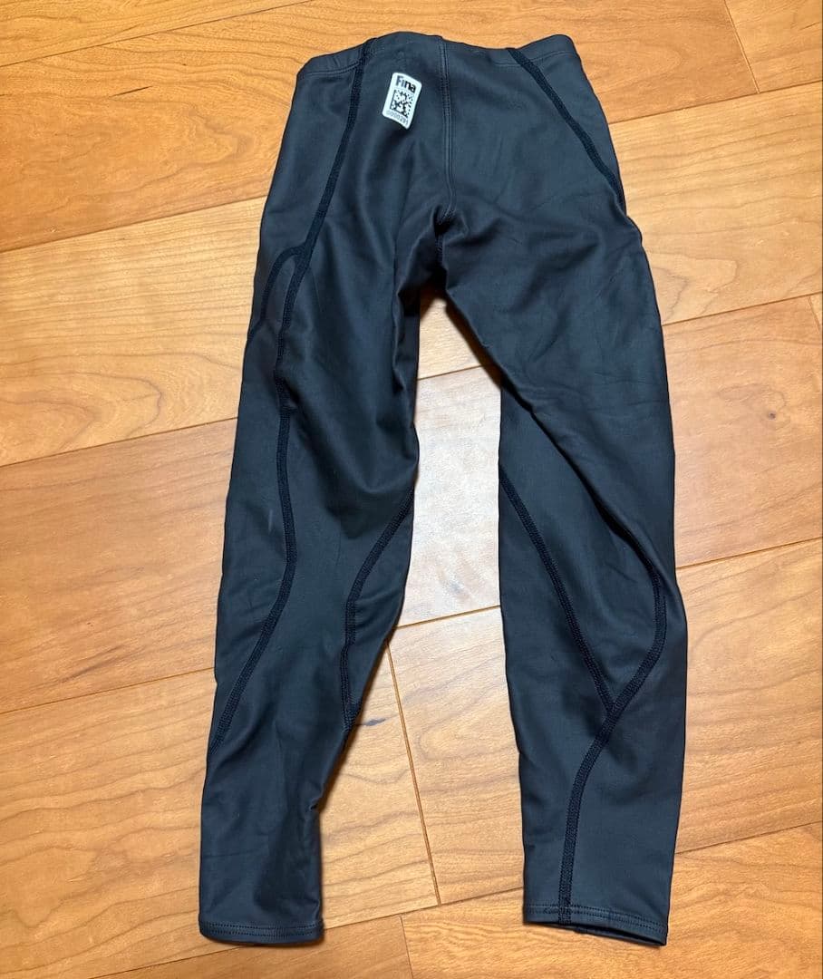 【美品】arena アクアフォース ゼロプラス ロングスパッツ ラバー ブラック