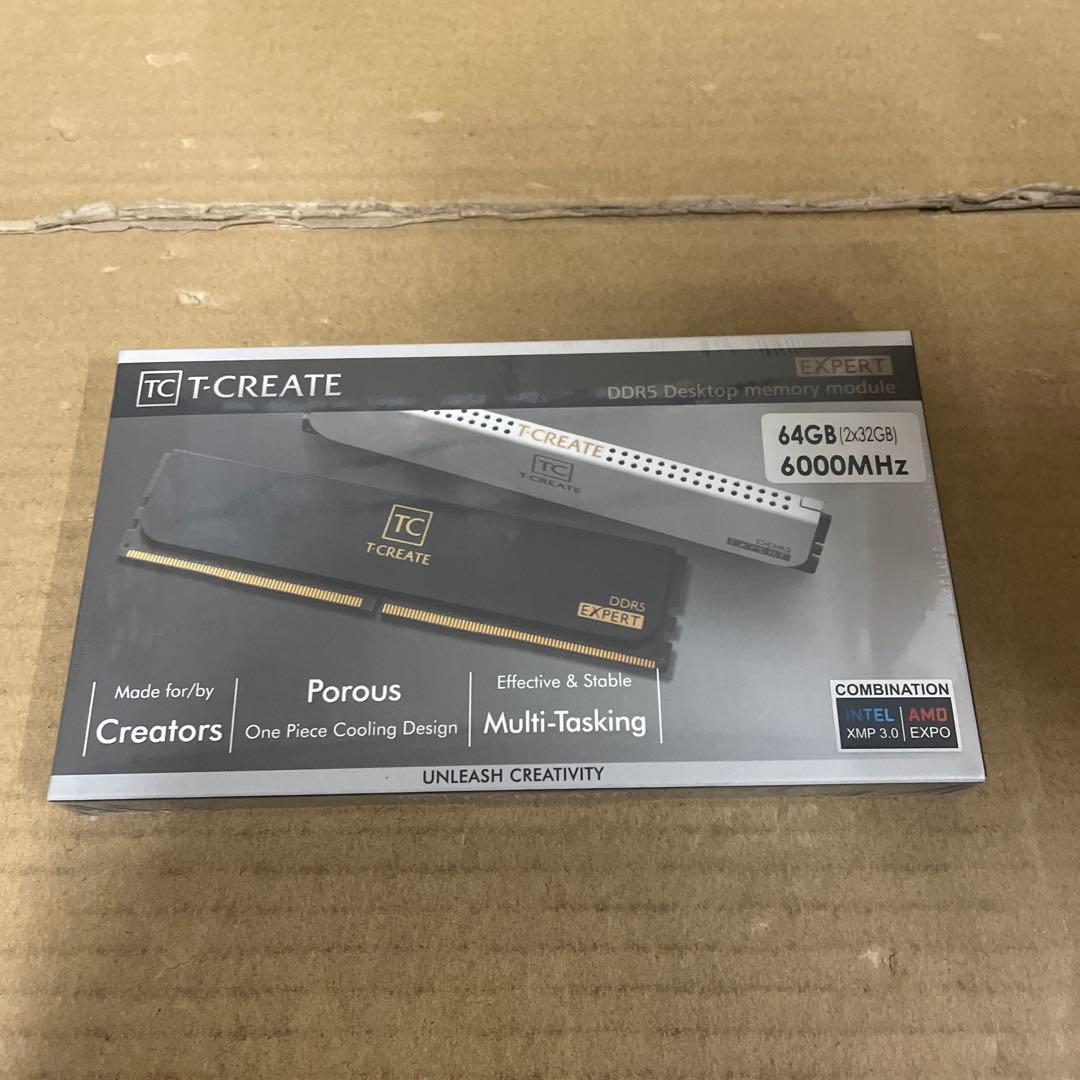 新品未開封T-CREATE DDR5 64GB (2x32GB) 6000MHz