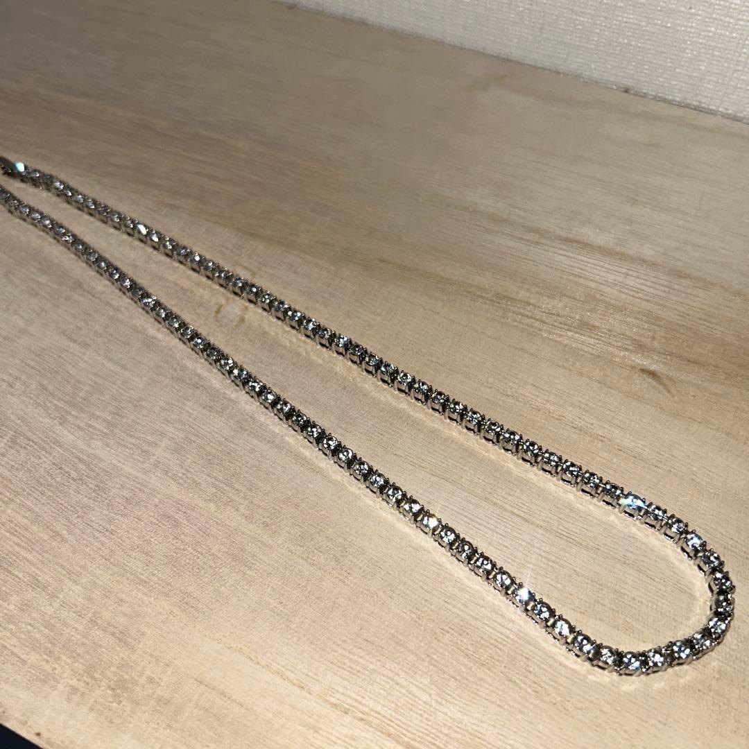 テニスネックレス　シルバーゴールド　モアサナイト　50cm 4mm
