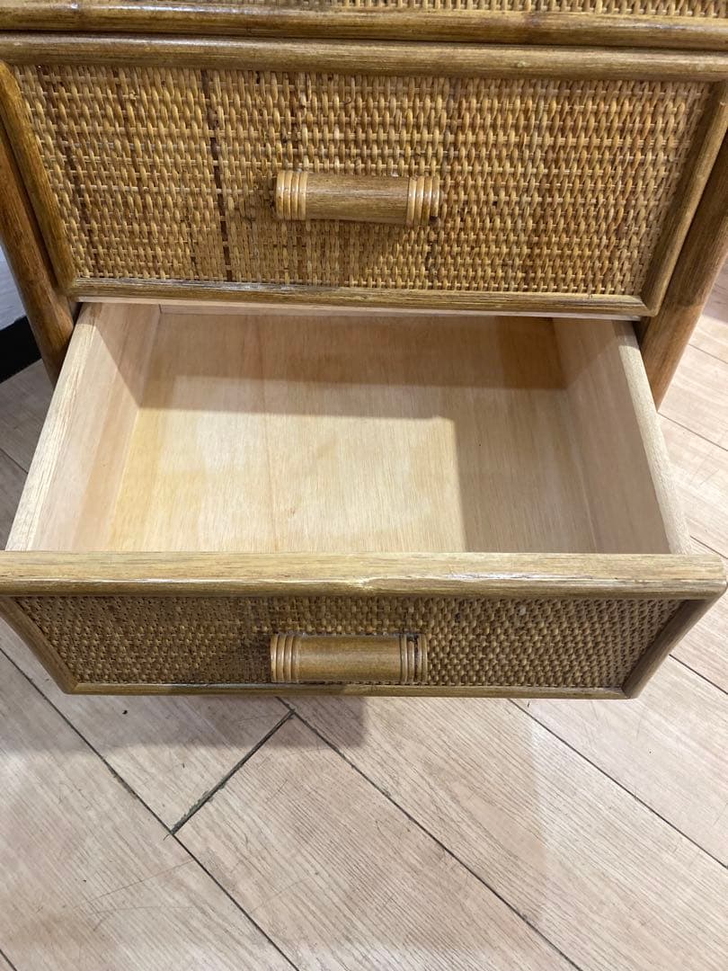 ラタン籐チェスト 家具 4段 タンス　レトロ アンティーク