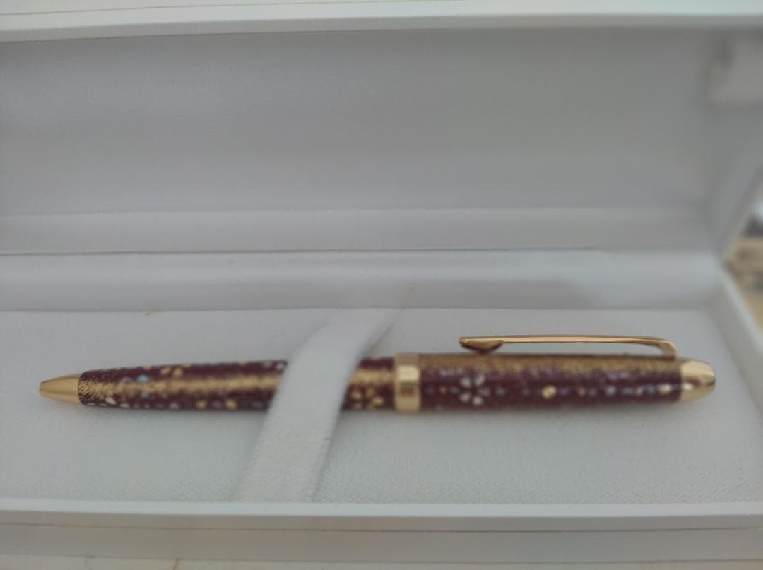  GOLD PEN 螺鈿　本革ケース付き