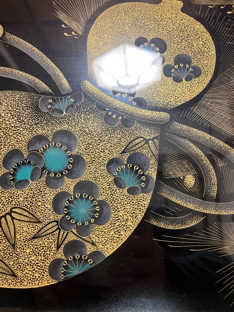 漆芸アート作品 金色と黒色　輪島塗　ひょうたん　瓢箪