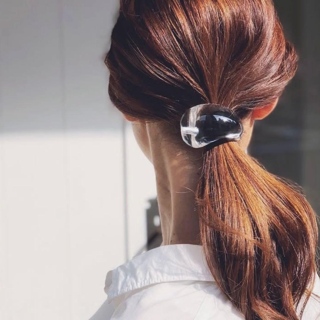 コレットマルーフ スノードーム ラージ ティアドロップ ポニー ヘアゴム クリア