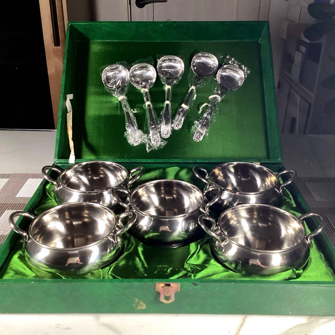 『未使用•痛み』　三越　スープカップ　スプーン　5セット