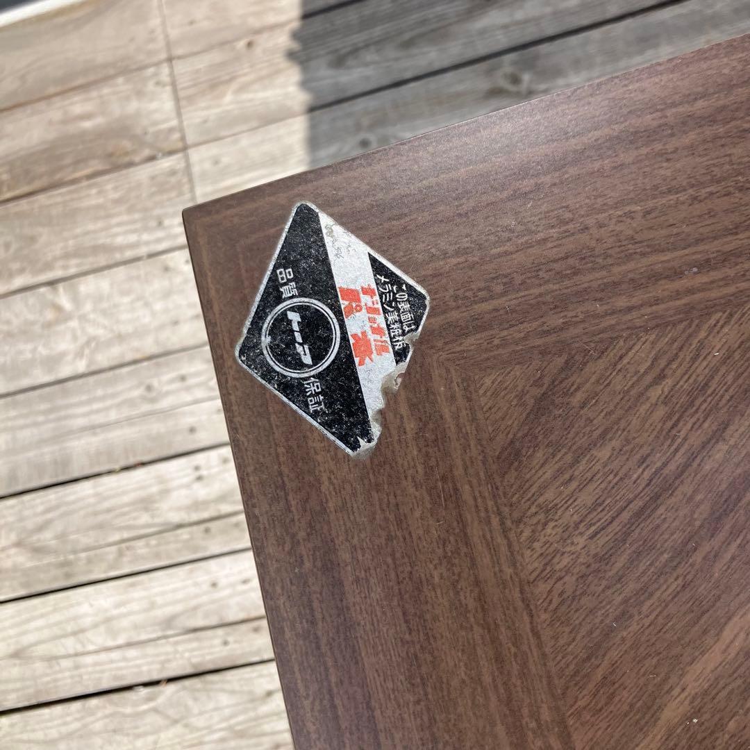 昭和レトロ トーア ナショナル 木製ダイニングテーブル 木目柄メラミン天板