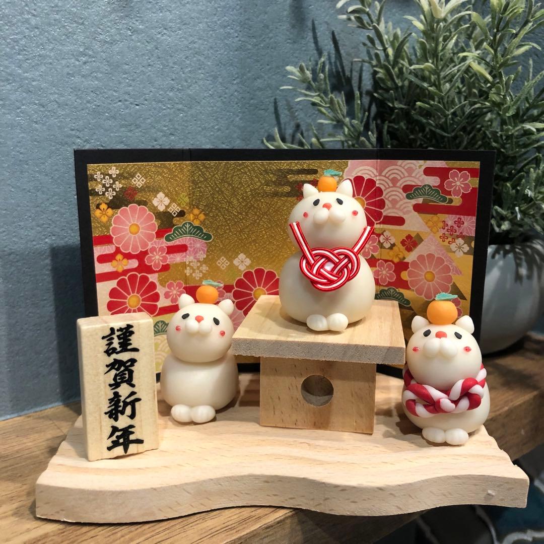 【ハンドメイド】鏡餅猫　7点セット