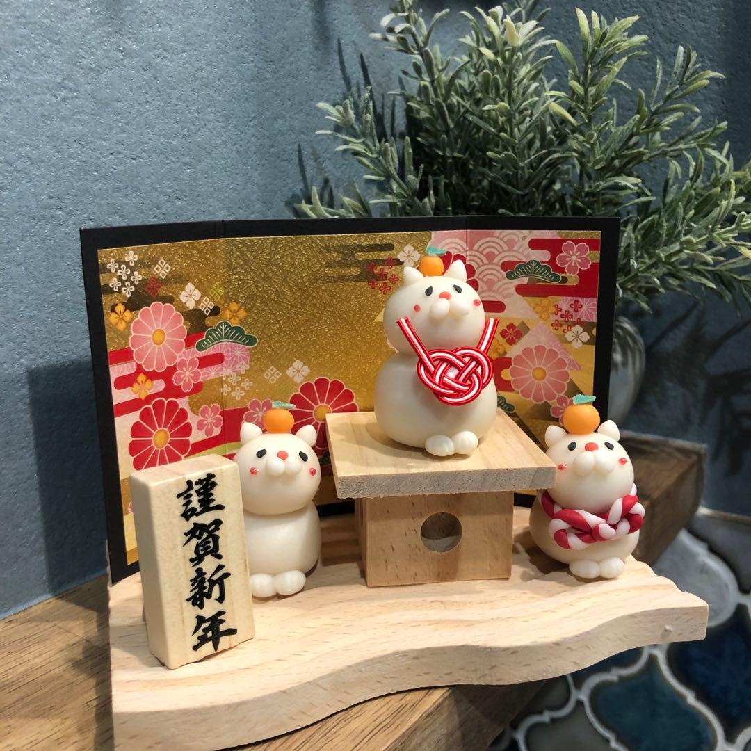 【ハンドメイド】鏡餅猫　7点セット