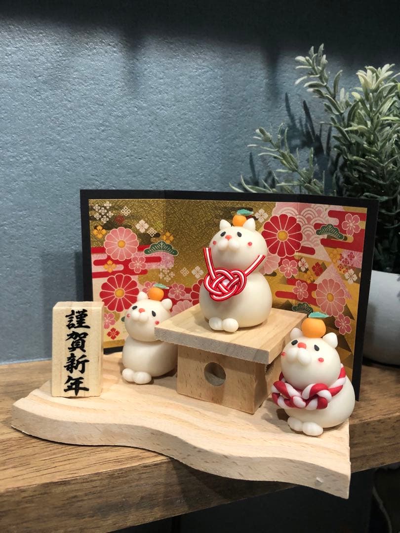 【ハンドメイド】鏡餅猫　7点セット