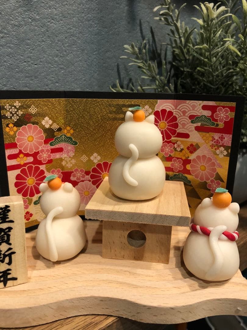 【ハンドメイド】鏡餅猫　7点セット