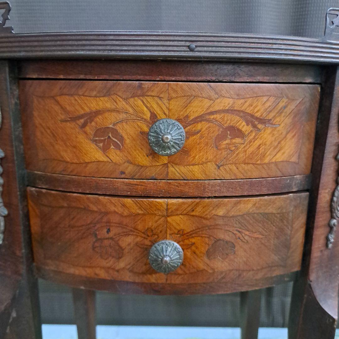 アンティークマリネール調 陶板象嵌 サイドテーブル コンソール 飾り棚 猫脚